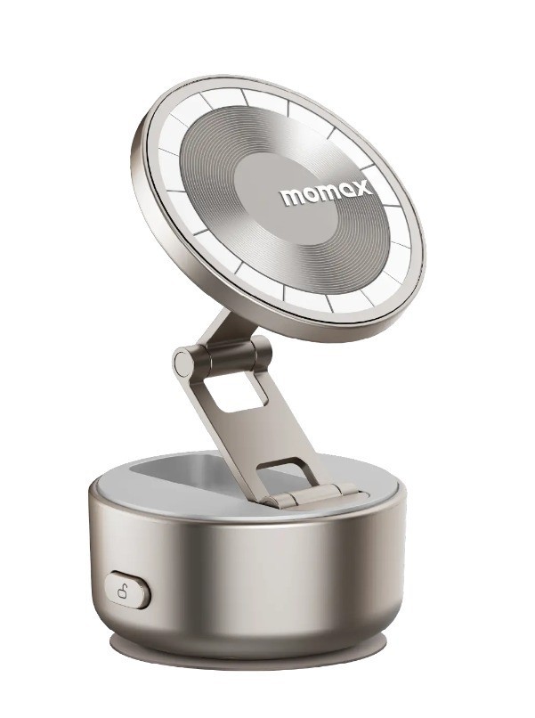Подставка для смартфона Momax 1-Snap Go Auto Suction Magnetic Phone Stand KH20L титан