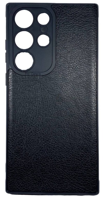 Накладка для Samsung Galaxy S23 Ultra силикон под кожу черная