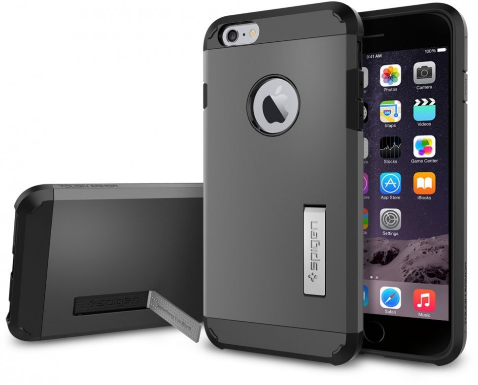 Чехол Spigen для i-Phone 6 Plus " Tough Armor Series SGP11053 стальной