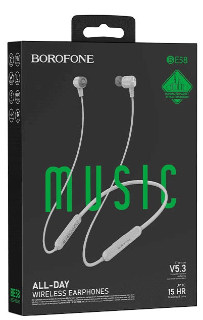 Беспроводные наушники для спорта Borofone BE58 белые