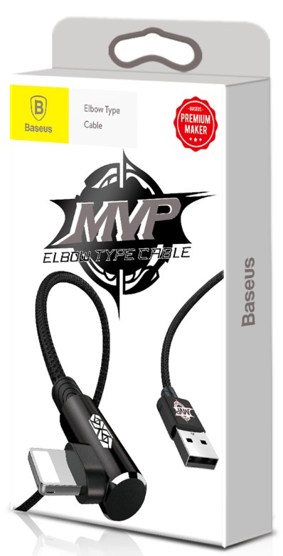 Usb Кабель-зарядка Lightning Baseus MVP Elbow 2A 1м CALMVP-01 чёрный