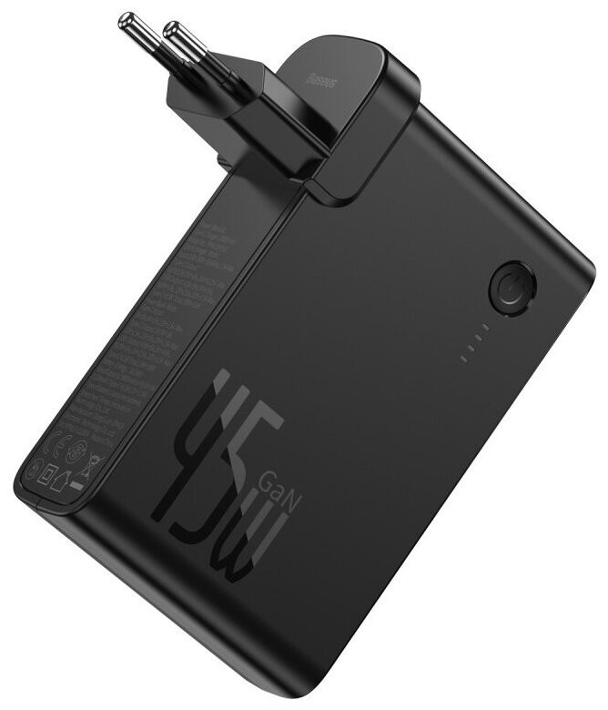 Powerbank Baseus Power Station GaN C+C 10000mAh 1USB/1C 45W (PPNLD-F01) черный