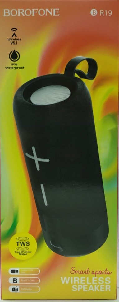 Bluetooth колонка Borofone BR19 BT5.1/1200mAh/2ч/10Вт/TF/FM черная
