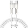 Кабель-зарядка Type-C на Type-C Baseus Cafule Metal 100W 2м CATJK-D02 белый