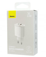 Сетевое зар. устр. Baseus Compact 20W EU 1USB/1C CCXJ-B02 белое
