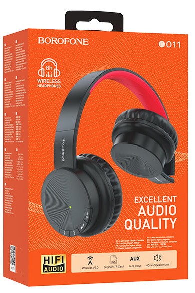 Стереонаушники Bluetooth Полноразмерные Borofone BO11 Maily BT5.0/250mAh/7ч чёрные