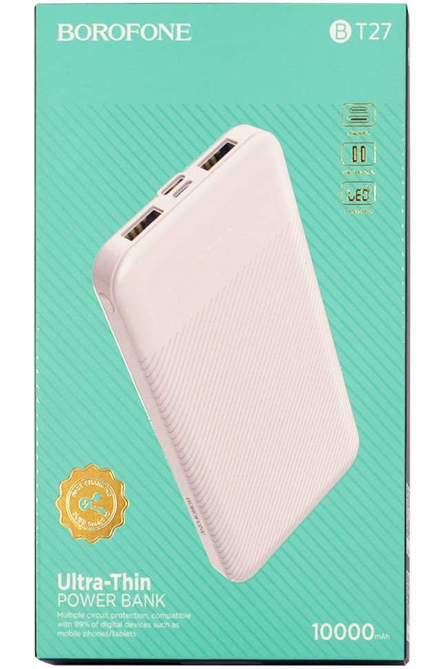 Powerbank Borofone BT27 10000mAh 2A 2USB/Type-C белый