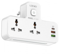 Сетевой фильтр LDNIO SC2311 2 розетки/2USB/USB-C белый