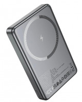 Powerbank с беспроводной зарядкой MagSafe Hoco Q34 10000mAh 1USB-C 20W серебристый