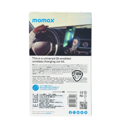 Держатель магнитный c Magsafe в воздуховод Momax Q.Mag Mount 3 15W серый