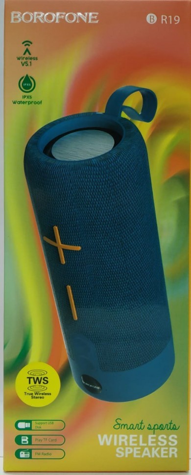 Bluetooth колонка Borofone BR19 BT5.1/1200mAh/2ч/10Вт/TF/FM бирюзовая