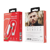 Беспроводные наушники для спорта Borofone BE27 BT4.2/70mAh/4ч/TF-card белые