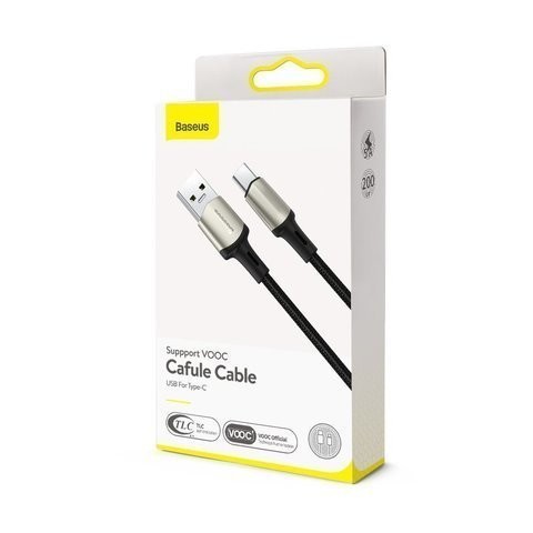 Usb Кабель-зарядка TYPE-C Baseus Cafule Support VOOC 2м (CATKLF-VB01) черный