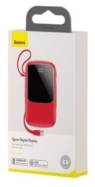 Powerbank Baseus Qpow Digital Display 10000mAh, 3A, iP (PPQD-B09) красный