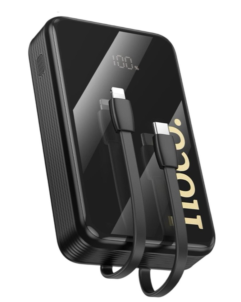 Powerbank Hoco Q37A 20000mAh 22.5W+PD20W 1USB/1C с проводом Type-C/Lightning черный Powerbank Hoco Q37A 20000mAh 22.5W+PD20W 1USB/1C с проводом Type-C/Lightning черный