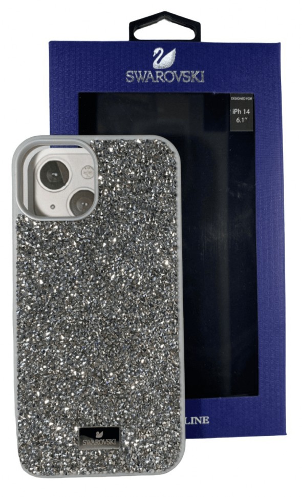 Накладка для i-Phone 14 6.1" Swarovski серебро