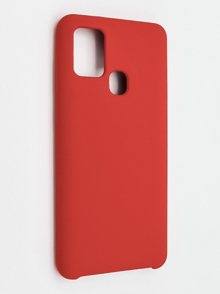 Накладка для Samsung Galaxy A21S Silicone cover без логотипа красная