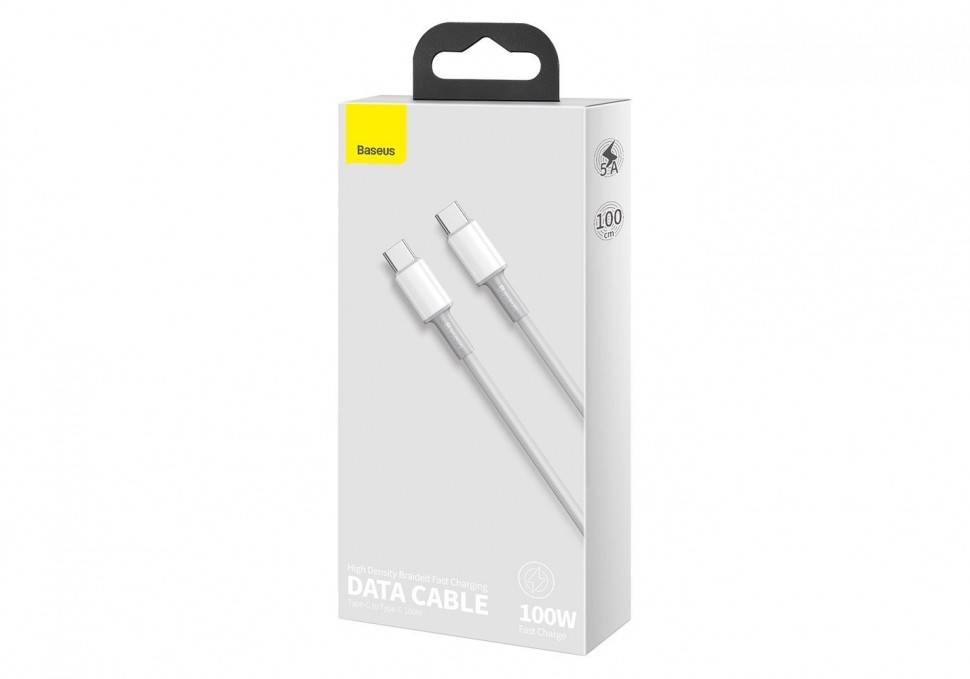 Кабель-зарядка Type-C на Type-C Baseus High Density Braided 100W 1м (CATGD-02) белый