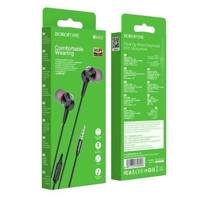 Наушники с микрофоном Borofone BM52 Revering 1.2м черные