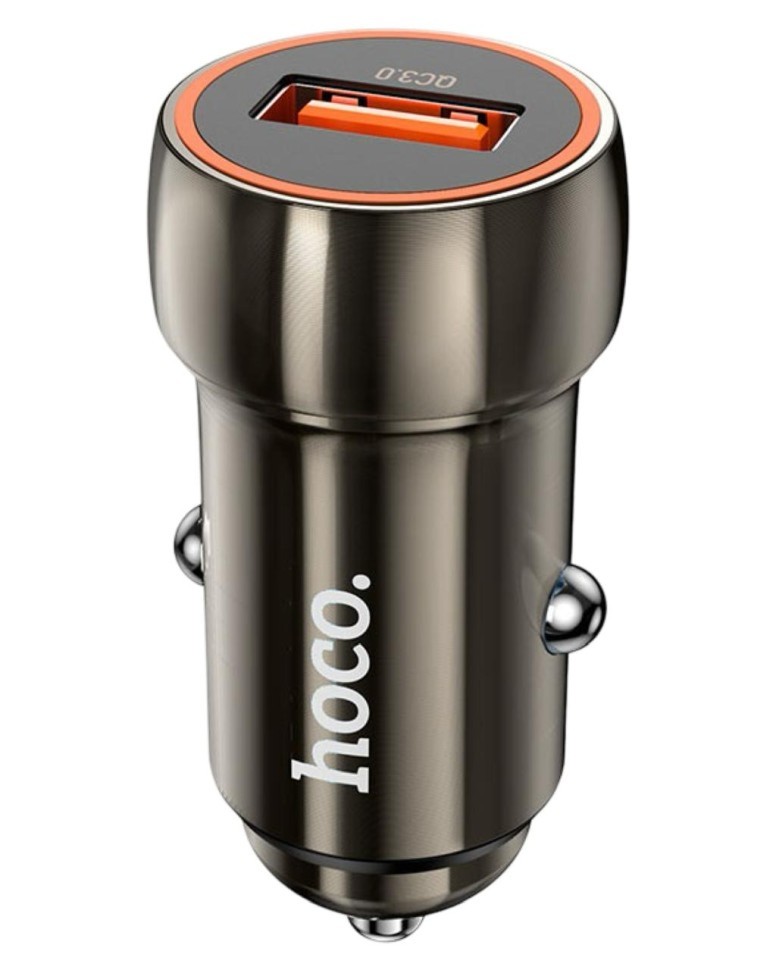 Автомобильное заряд. устр. Hoco Z46 1USB QC3.0 18W серое