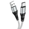 Usb Кабель-зарядка Type-C Hoco X50 Excellent 3A 1м в тканевой оплётке серый