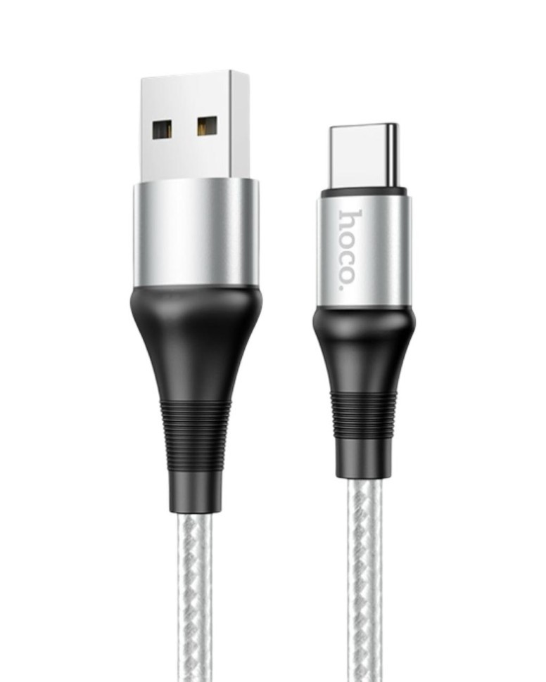 Usb Кабель-зарядка Type-C Hoco X50 Excellent 3A 1м в тканевой оплётке серый