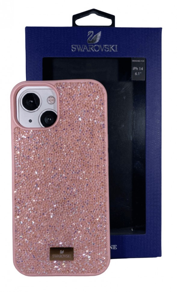 Накладка для i-Phone 14 6.1" Swarovski розовый