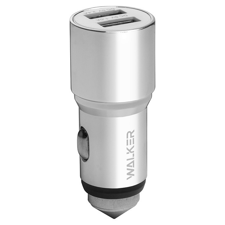Автомобильное заряд. устр. Walker 2USB 2.4A WCR-21 серебристое