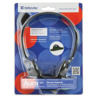 Стереонаушники Полноразмерные Defender Aura 102 с микрофоном черные