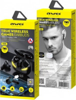 Беспроводные наушники TWS Awei T35 TWS IPX5 V5.0 микрофон с шумоподавлением сенсорные белый