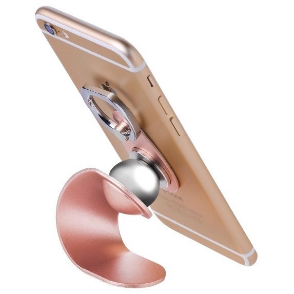 Держатель в автомобиль на торпеду Hoco CA4 магнитный розовый