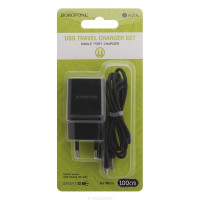 Сетевое зар. устр. Borofone BA19A с шнуром Micro 1USB 1A черное