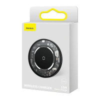 Беспроводное зарядное устройство Baseus Simple Magnetic 15W QC3.0 (WXJK-E02) прозрачное