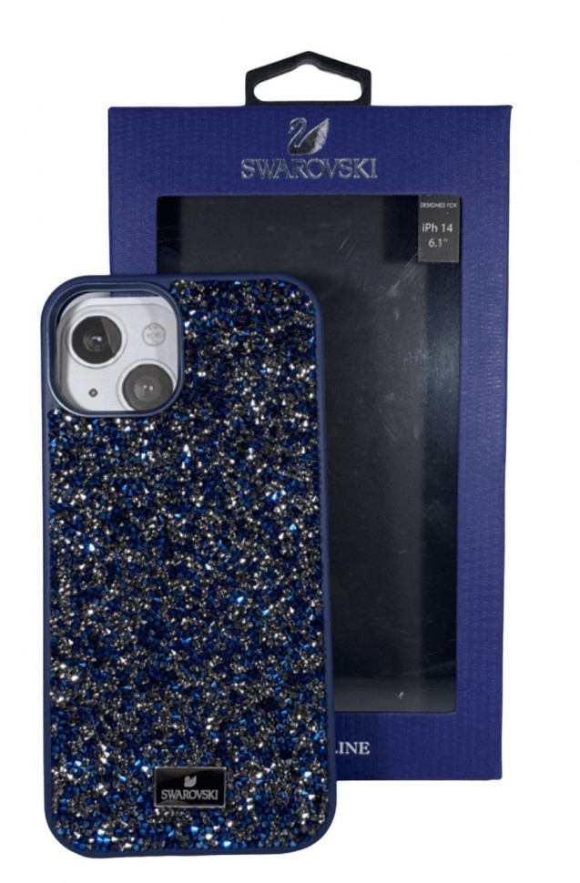 Накладка для i-Phone 14 6.1" Swarovski синий