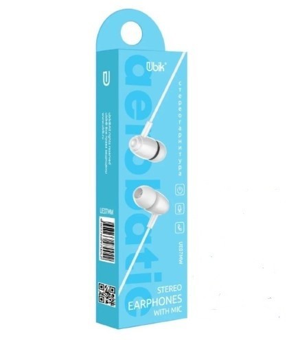 Наушники с микрофоном Ubik UE07 белые