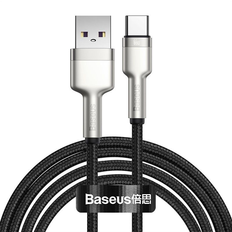 Usb Кабель-зарядка TYPE-C Baseus Cafule Series Metal Data Cable 66W 2м (CAKF000201) черный