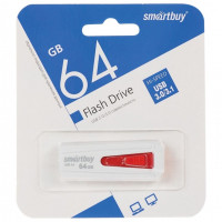 3.0 USB флеш накопитель Smartbuy 64GB Iron White/Red (SB64GBIR-W3)