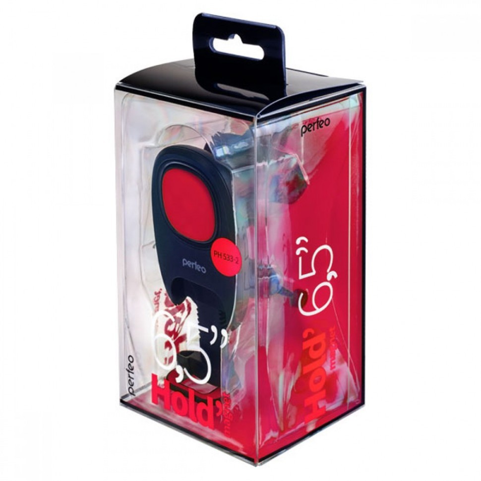 Держатель в автомобиль в воздуховод Perfeo PH-533-2 магнитный красно-черный