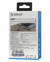 Внешний корпус для M2 NVMe/NGFF (SATA) Orico PVM2F-C3 USB-C3.1 серебристый