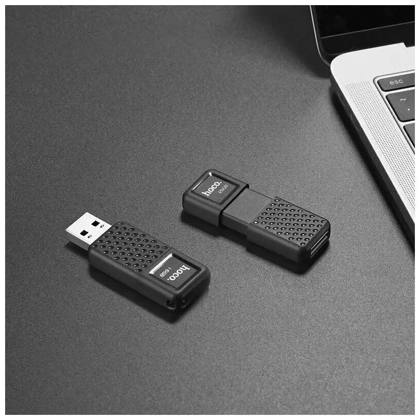USB флеш-накопитель HOCO UD6, USB 2.0, 8GB, матовый черный