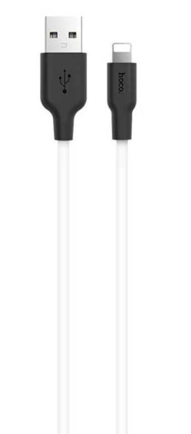 Кабель Hoco X21 Silicone USB - Lightning, 1 м, 1 шт., черный/белый
