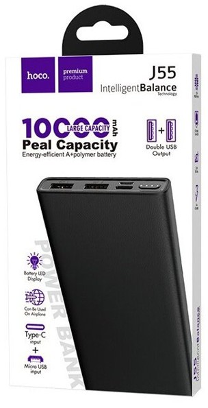 Powerbank Hoco J55 10000mAh 2USB черный