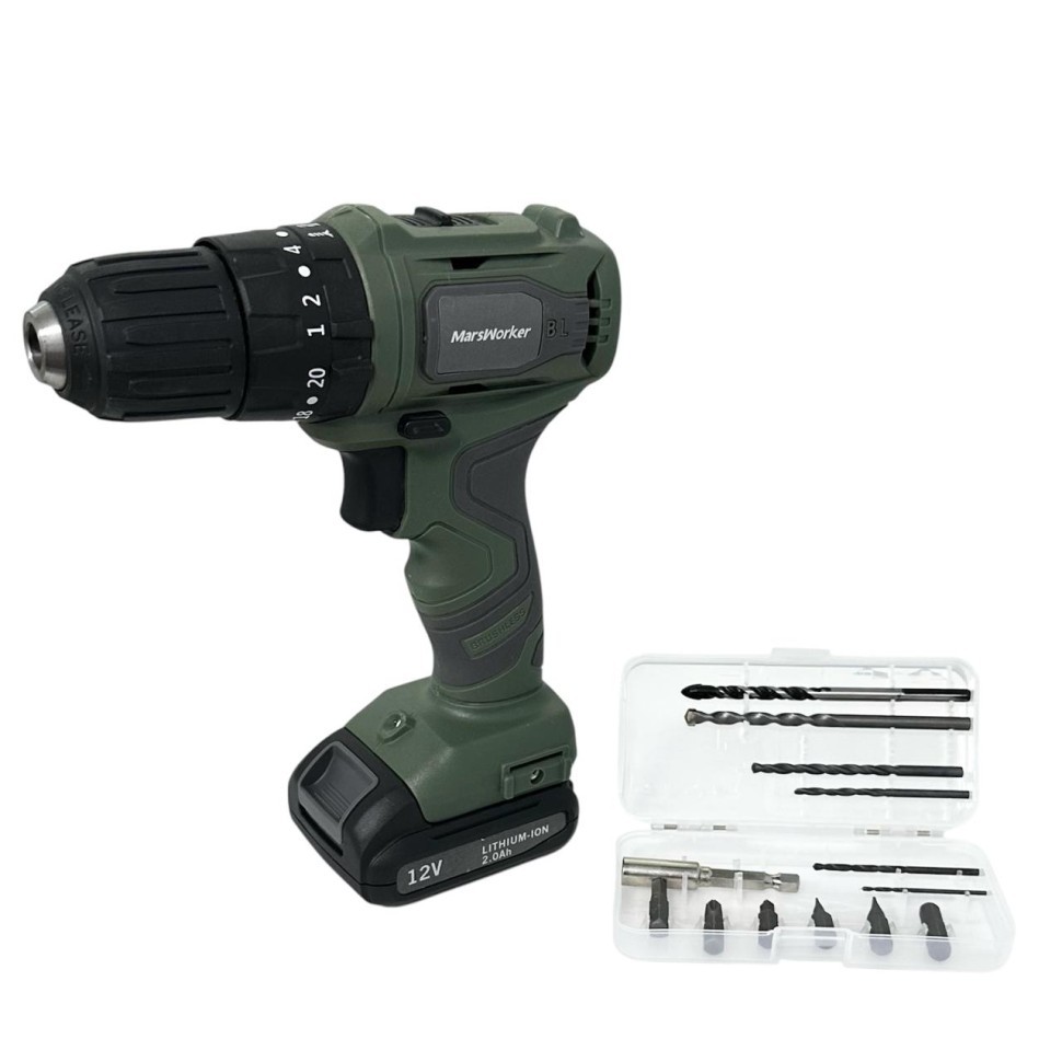 Аккумуляторная ударная дрель-шуруповерт Xiaomi MarsWorker 12V Lithium Impact Drill (зеленая), шт
