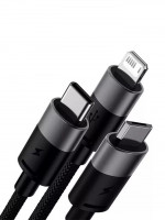 Usb Кабель-зарядка Micro+Lightning+Type-C Baseus StarSpeed 3.5A 0.6м (P10319900111-00) чёрный