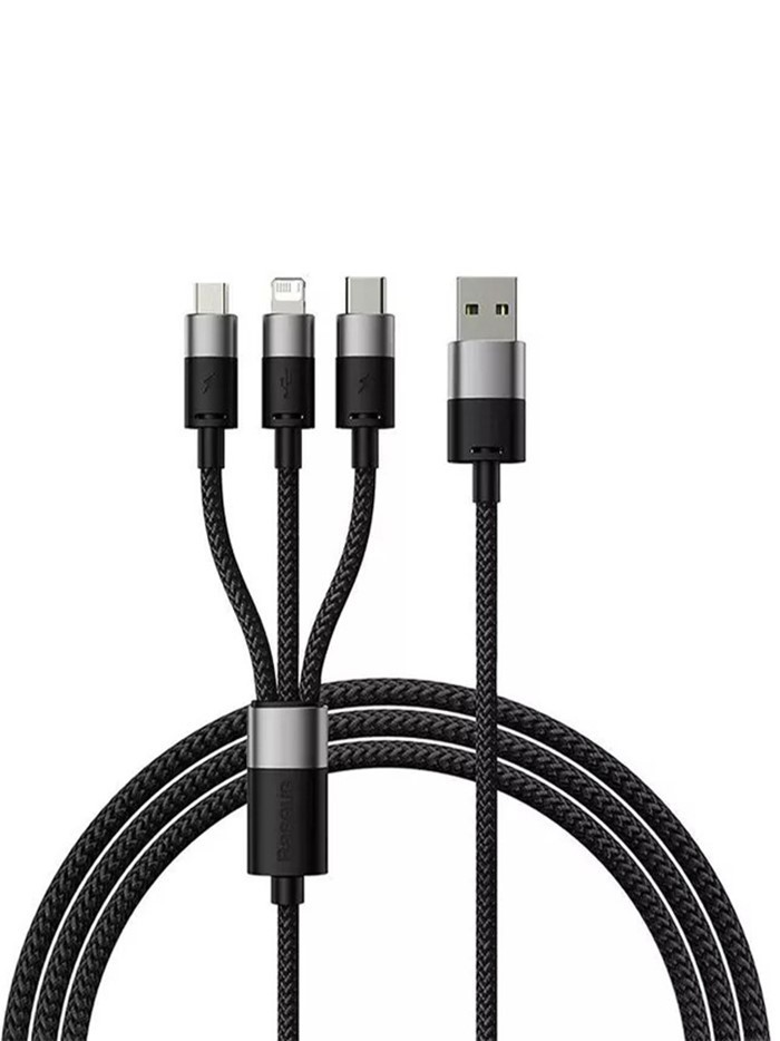 Usb Кабель-зарядка Micro+Lightning+Type-C Baseus StarSpeed 3.5A 0.6м (P10319900111-00) чёрный