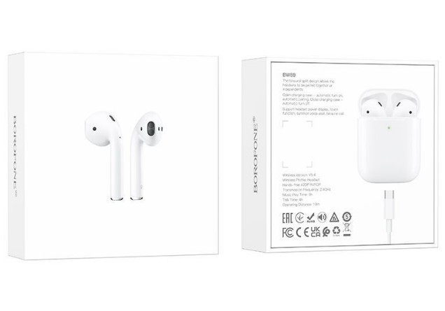 Беспроводные наушники TWS Borofone BW91 белые