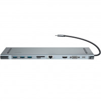HUB Adapter Baseus Type-C (3USB, Card Reader, Ethernet, HDMI, VGA, USB-C, Audio output) (CATSX-F0G)