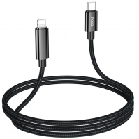 Usb Кабель-зарядка Type-C на Lightning с дисплеем Hoco U125 27W 1.2м черный