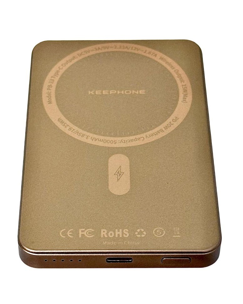 Powerbank с беспроводной зарядкой Keephone Lucci PB-33 5000mAh 1C 20W KPFRAPB-33DT золотой