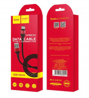 Usb Кабель-зарядка Type-C Hoco X26 Xpress 3A 1м в тканевой оплётке красно-чёрный